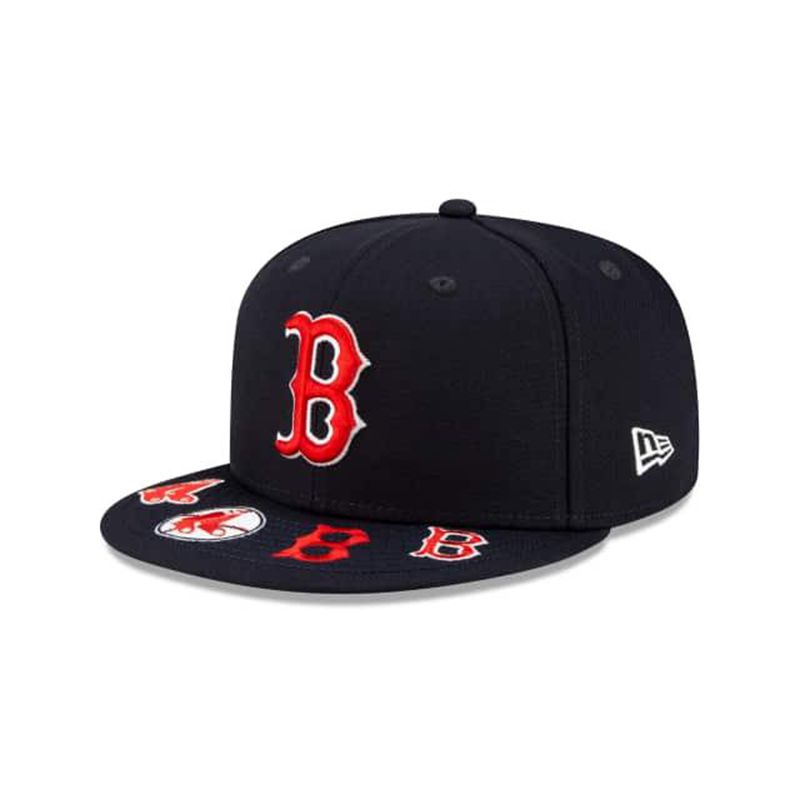 MLB Boston Red Sox Visor Hit 59Fifty Fitted (PAP9911) - Blue New Era Caps